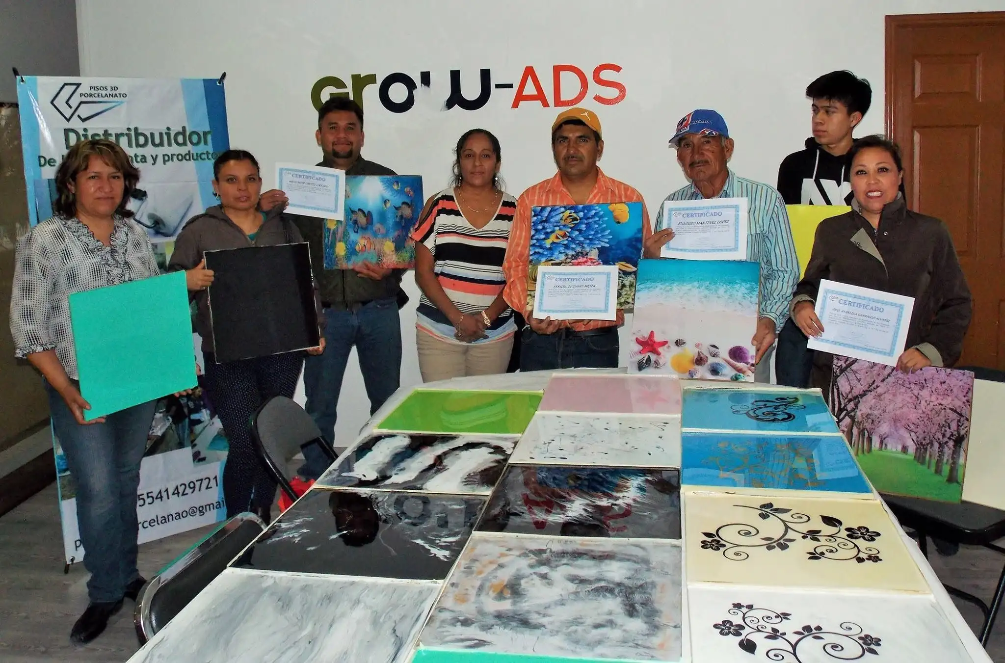 Capacitación en instalación de piso de porcelanato 3D en Pachuca
